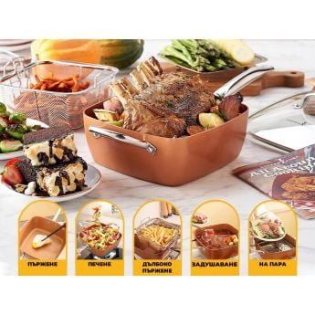 Copper Chef Pan - дълбок тиган с незалепващо покритие