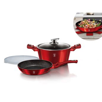 BerlingerHaus BH6779 Burgundy Cookware Set 4pcs - комплект съдове