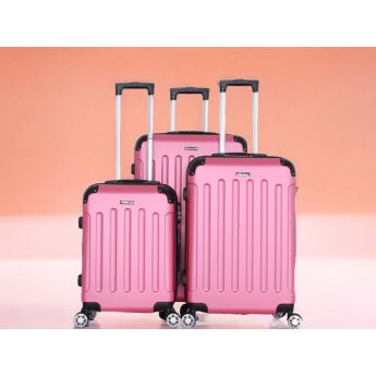 GM Luggage Set 3pcs Pink - комплект куфари