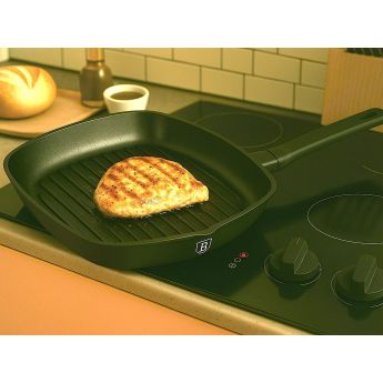BerlingerHaus BH8183 Matte Black Grill Pan - грил тиган 28см