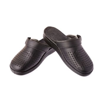 Tellus Comfort Leather Clogs Black 0404 - мъжко сабо естествена кожа