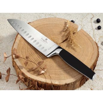BH3131 Black Silver Santoku Knife - сантоку нож 17.5 см
